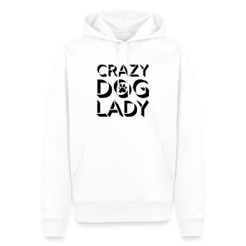 crazy dog lady Zitat - Männer Premium Bio Hoodie - Weiß - Vorne - Nico (187cm)