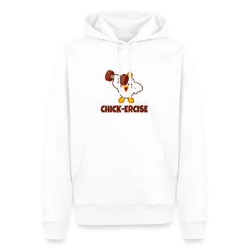 Chickercise - Men’s Premium Organic Hoodie - white - Front - Nico (187cm)