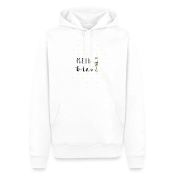 Mein Glas mit Sekt minimalistisches Design - Männer Premium Bio Hoodie - Weiß - Vorne - Nico (187cm)