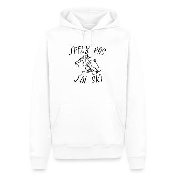 j'peux pas j'ai ski - Sweat à capuche Premium bio Homme - blanc - Devant - Nico (187cm)