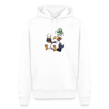 Holländische Karnevalsmöwe mit Bier - Männer Premium Bio Hoodie - Weiß - Vorne - Nico (187cm)