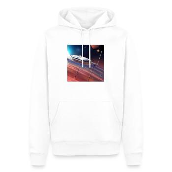 Cosmic Creativity 3 - Männer Premium Bio Hoodie - Weiß - Vorne - Nico (187cm)