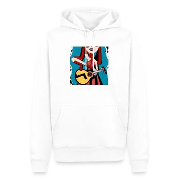 Fille de la musique - Sweat à capuche Premium bio Homme - blanc - Devant - Nico (187cm)