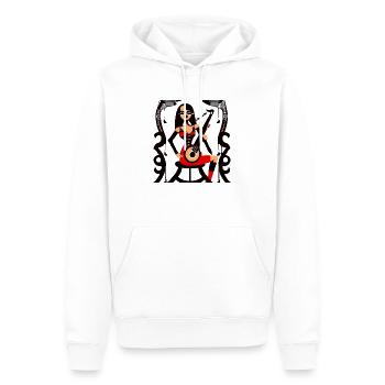 Fille de la musique - Sweat à capuche Premium bio Homme - blanc - Devant - Nico (187cm)