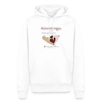 Erinnerungen sind Wärmflaschen fürs Herz rot - Männer Premium Bio Hoodie - Weiß - Vorne - Nico (187cm)