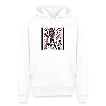 Fille de la musique - Sweat à capuche Premium bio Homme - blanc - Devant - Nico (187cm)