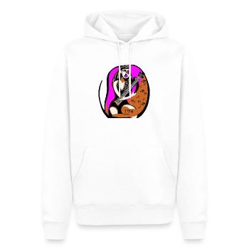 Fille de la musique - Sweat à capuche Premium bio Homme - blanc - Devant - Nico (187cm)