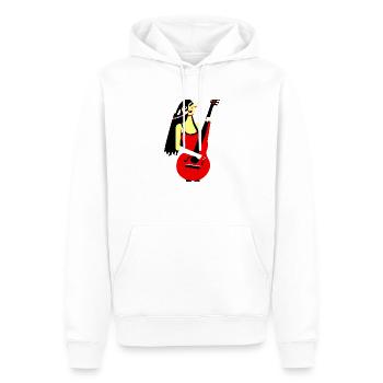 Fille de la musique - Sweat à capuche Premium bio Homme - blanc - Devant - Nico (187cm)