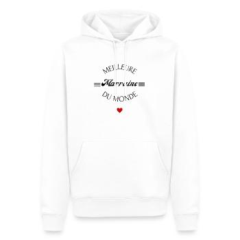 meilleure marraine du monde - Sweat à capuche Premium bio Homme - blanc - Devant - Nico (187cm)