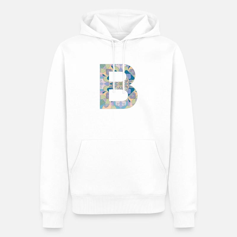 Buchstabe B im Mandala - Männer Premium Bio Hoodie - Weiß