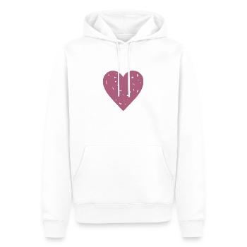 Herz - Männer Premium Bio Hoodie - Weiß - Vorne - Nico (187cm)