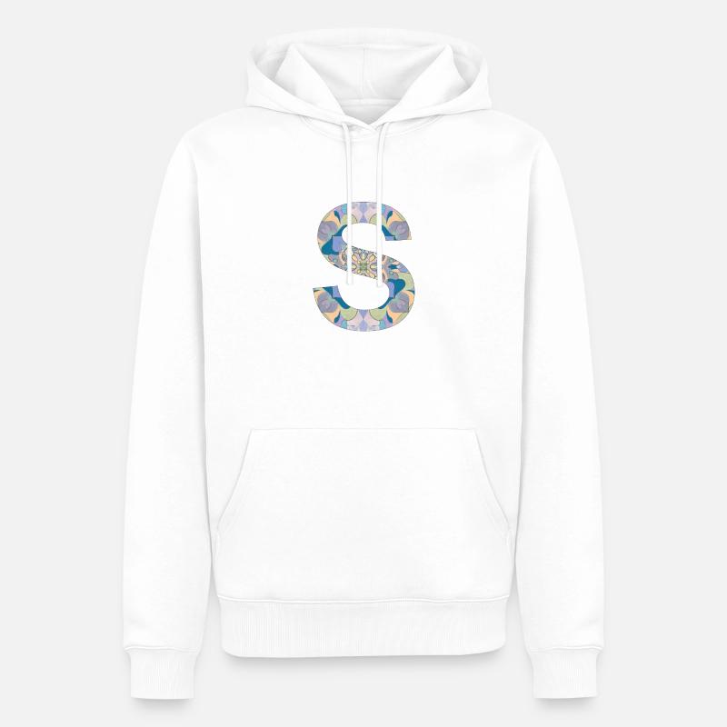 Buchstabe S im Mandala - Männer Premium Bio Hoodie - Weiß