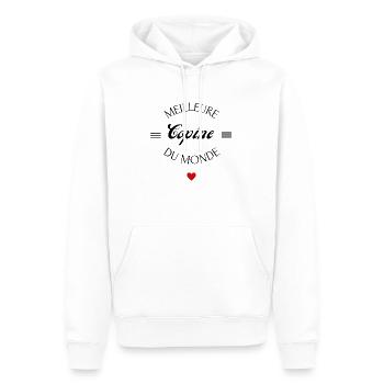meilleure copine du monde - Sweat à capuche Premium bio Homme - blanc - Devant - Nico (187cm)