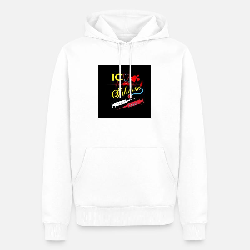 Conception de l’injection infirmière - Sweat à capuche Premium bio Homme - blanc