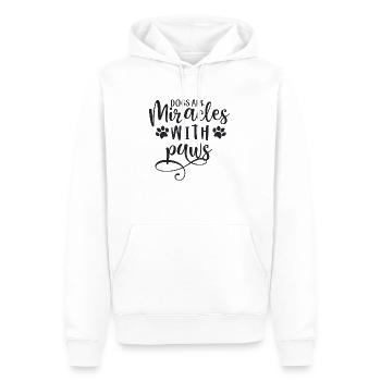 Les chiens sont amour - Sweat à capuche Premium bio Homme - blanc - Devant - Nico (187cm)