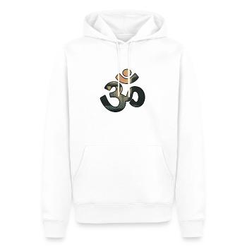 JUNGLE SOMBRE OM - Sweat à capuche Premium bio Homme - blanc - Devant - Nico (187cm)