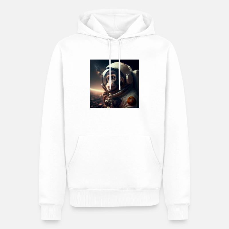 Monkey Astronaut #01 - Männer Premium Bio Hoodie - Weiß