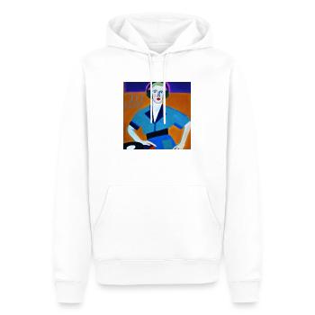 DJ Lady - Sweat à capuche Premium bio Homme - blanc - Devant - Nico (187cm)