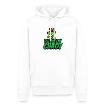 Ich bin ein Chaot - Männer Premium Bio Hoodie - Weiß - Vorne - Nico (187cm)