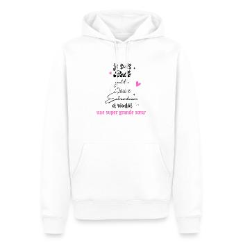 future grande soeur - Sweat à capuche Premium bio Homme - blanc - Devant - Nico (187cm)