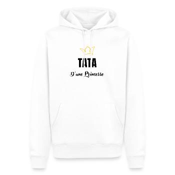 tata d'une princesse - Sweat à capuche Premium bio Homme - blanc - Devant - Nico (187cm)
