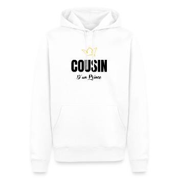 cousin d'un prince - Sweat à capuche Premium bio Homme - blanc - Devant - Nico (187cm)