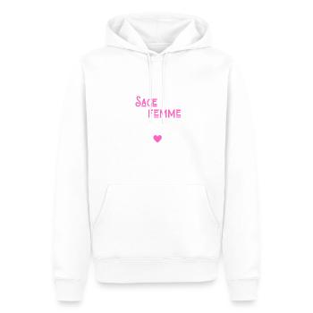 Je suis une sage femme au top - Sweat à capuche Premium bio Homme - blanc - Devant - Nico (187cm)