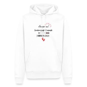 papi et j'arrive en 2023 - Sweat à capuche Premium bio Homme - blanc - Devant - Nico (187cm)