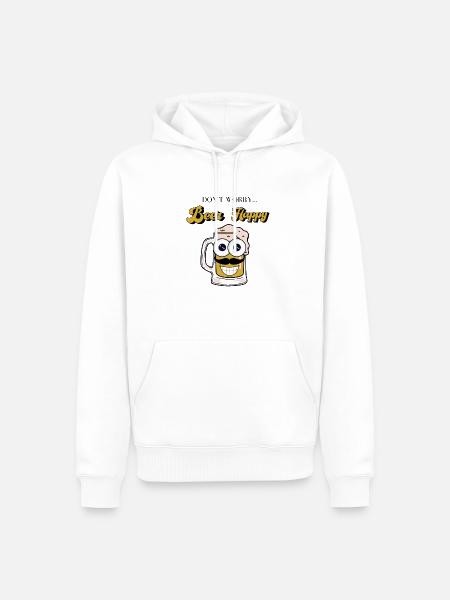 Beer Happy - Männer Premium Bio Hoodie - Weiß