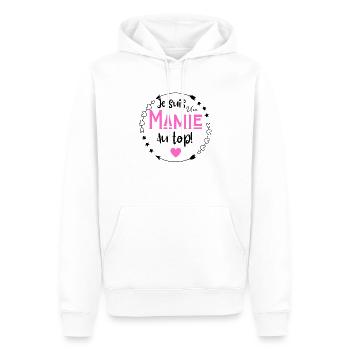 Je suis une mamie au top - Sweat à capuche Premium bio Homme - blanc - Devant - Nico (187cm)