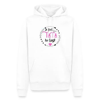 Je suis une tata au top - Sweat à capuche Premium bio Homme - blanc - Devant - Nico (187cm)