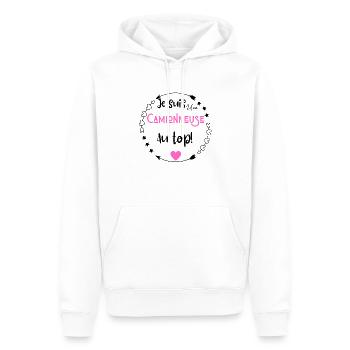 Je suis une camionneuse au top - Sweat à capuche Premium bio Homme - blanc - Devant - Nico (187cm)