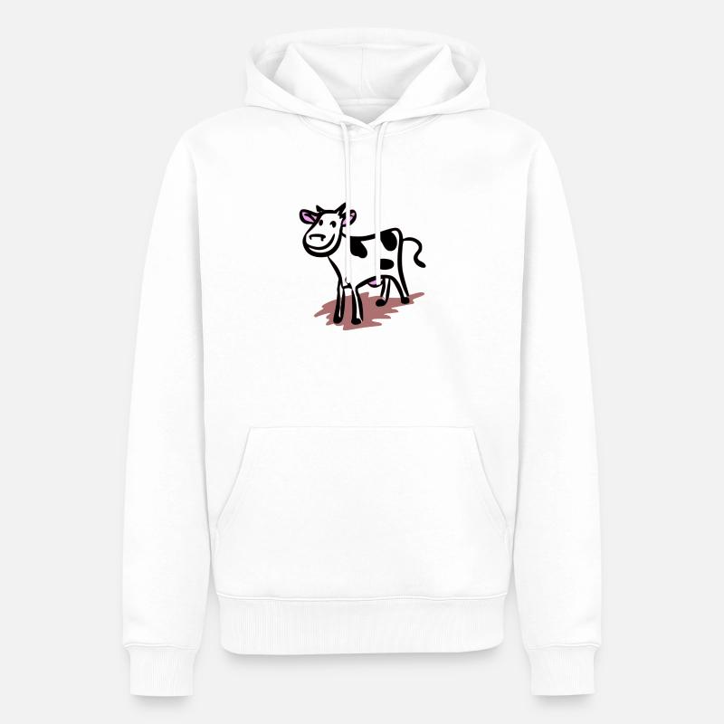 Louba la vache bienheureuse - Sweat à capuche Premium bio Homme - blanc