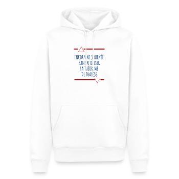 Encore une journée sans Thalès - Sweat à capuche Premium bio Homme - blanc - Devant - Nico (187cm)