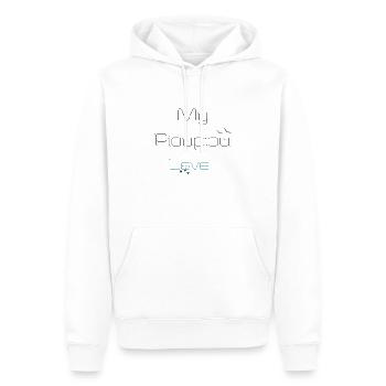 My pioupiou Love - Sweat à capuche Premium bio Homme - blanc - Devant - Nico (187cm)