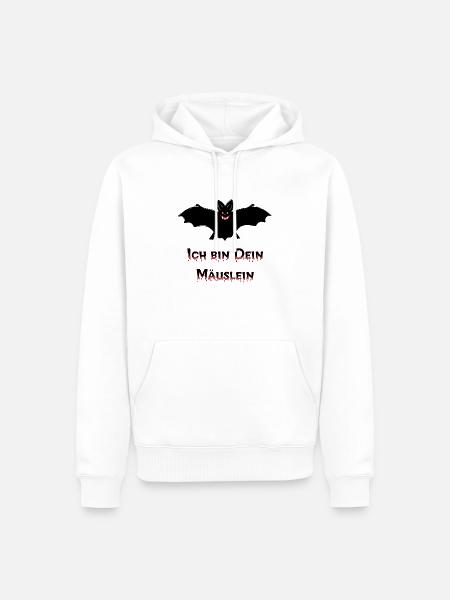 Huuhuuuuu - Ich bin Dein Mäuslein - Männer Premium Bio Hoodie - Weiß