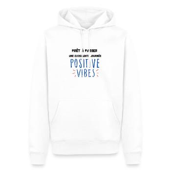 Positive T-shirt - Sweat à capuche Premium bio Homme - blanc - Devant - Nico (187cm)