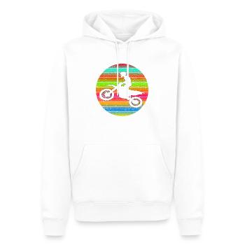 Moto Moto Fan Moto Moto Motocross - Sweat à capuche Premium bio Homme - blanc - Devant - Nico (187cm)