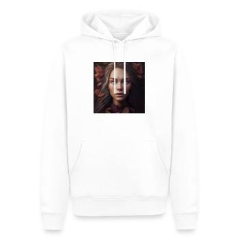 Weibsbild im Herbstlaub - Männer Premium Bio Hoodie - Weiß - Vorne - Nico (187cm)