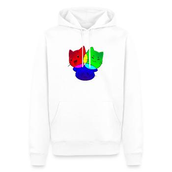 RGB Digital Cats - Medien Statement - Männer Premium Bio Hoodie - Weiß - Vorne - Nico (187cm)