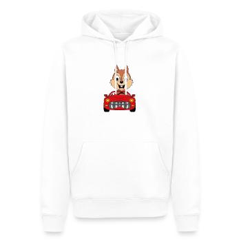 EICHHÖRNCHEN - AUTO - TIER - TIERISCH - FUN - Männer Premium Bio Hoodie - Weiß - Vorne - Nico (187cm)