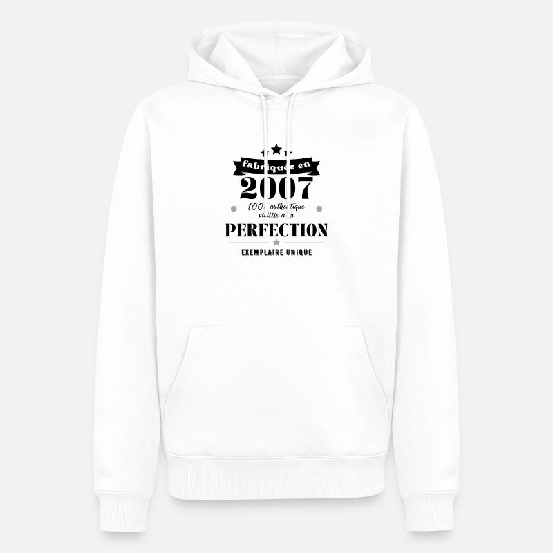 fabriquée en 2007 - Sweat à capuche Premium bio Homme - blanc
