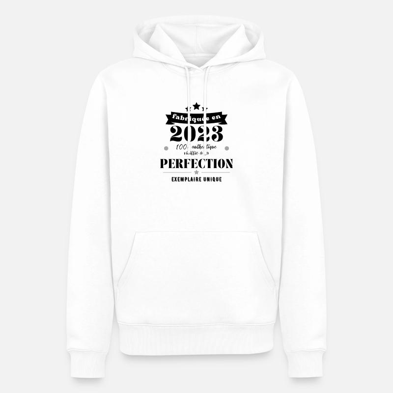 fabriquée en 2023 - Sweat à capuche Premium bio Homme - blanc