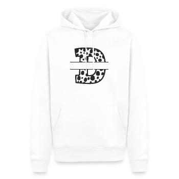 Personalisierter Kuhmusterbuchstabe - Männer Premium Bio Hoodie - Weiß - Vorne - Nico (187cm)