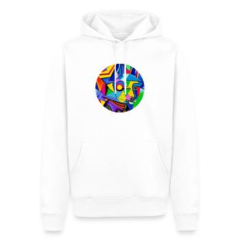 Chien super-héros #7 - Sweat à capuche Premium bio Homme - blanc - Devant - Nico (187cm)