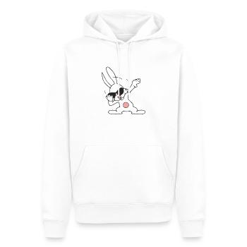 Cilo das Kaninchen, das tupft - Männer Premium Bio Hoodie - Weiß - Vorne - Nico (187cm)