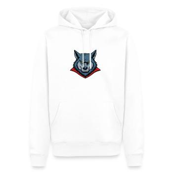 Acko der schlaue Wolf - Männer Premium Bio Hoodie - Weiß - Vorne - Nico (187cm)