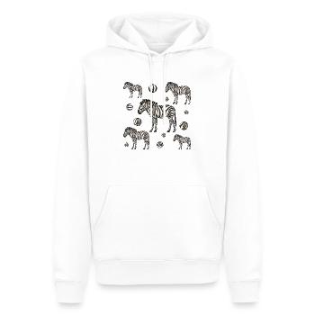 Zèbres - Sweat à capuche Premium bio Homme - blanc - Devant - Nico (187cm)