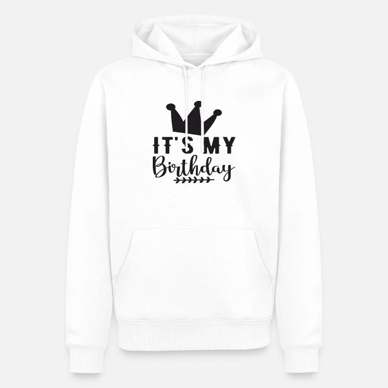 C’est mon anniversaire - Sweat à capuche Premium bio Homme - blanc