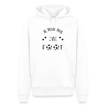 J'peux pas j'ai foot ! - Sweat à capuche Premium bio Homme - blanc - Devant - Nico (187cm)